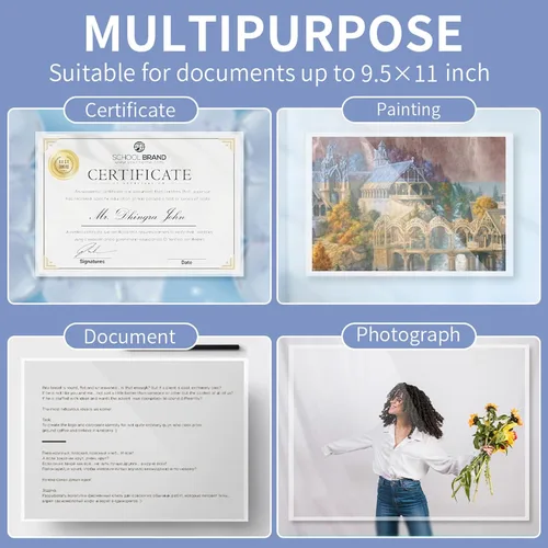 Vista 7 de PANDRI - Paquete de 200 hojas laminadoras térmicas con capacidad para 8.5 x 11 pulgadas, papel laminador transparente de 5 mil de 9 x 11.5 pulgadas