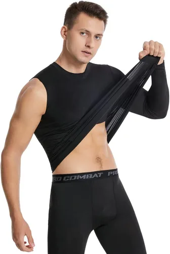Vista 4 de New Compression Shirts for Men 12 Single Arm Long Sleeve Athletic Base Layer Undershirt Gear T Shirt for Workout Basketball