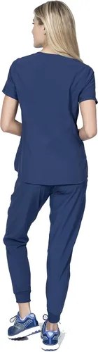 Vista 4 de Conjunto de uniforme médico para mujer, con 7 bolsillos, elástico en 4 direcciones, para enfermera, dentista, Elements Select ES2956