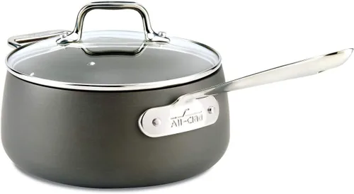 Vista 3 de All-Clad HA1 - Cacerola antiadherente anodizada dura 2.5 cuartos apta para inducción, horno, parrilla segura hasta 500F, tapa segura hasta 350F