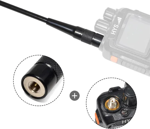 Vista 5 de Antena 771N, GMRS 462-467Mhz 14.5 pulgadas, conector macho SMA para TYT MD-UV380 MD-380 TH-UV3R TH-UV8000E YAESU VX-6R Kenwood 2-Way Radio HT escáner
