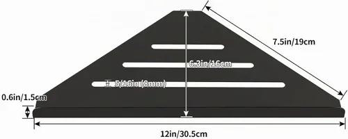 Vista 3 de 2 estantes esquineros de acero inoxidable 304 con tornillos, organizador de ducha triangular, soporte de jabón de montaje en pared para baño Negro