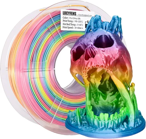 Vista 22 de Filamento para Impresora 3D PLA, Filamento PLA Arcoíris 1.75mm +/-0.02mm, Filamento PLA de Seda de Doble Color, Paquete de Filamento 3D Coextruido 2