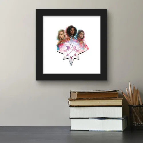 Vista 4 de Trends International Gallery Pops Marvel The Marvels - Póster de pared gráfico de las estrellas de Marvels, 12.00 x 12.00 pulgadas, versión de marco