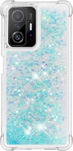 Vista 79 de Funda de silicona transparente con purpurina para Xiaomi Redmi A1 Bling Liquid Clear Star Heart Silicone Bumper a prueba de golpes, funda Azul