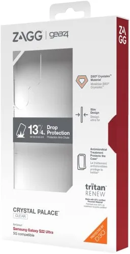 Vista 4 de ZAGG Gear4 - Crystal Palace - Funda transparente - que resalta el material de protección D3O para Samsung Galaxy S22 Ultra