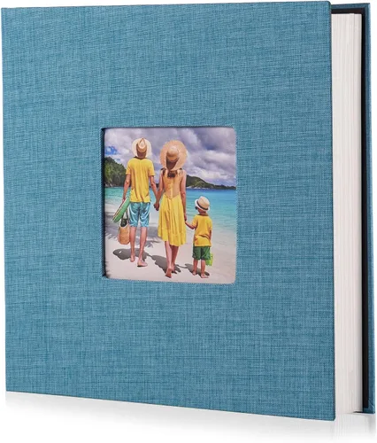 Vista 26 de HoneyTolly Álbum de fotos autoadhesivo para fotos de 4 x 6 imágenes, cubierta magnética de lino, 15 hojas/30 páginas en blanco para bodas Beige claro
