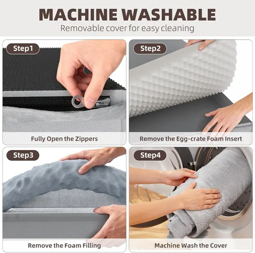 Vista 7 de Simple Trending Cama para perros grandes, cama ortopédica XL para mascotas con lados, sofá de espuma impermeable con funda extraíble y parte
