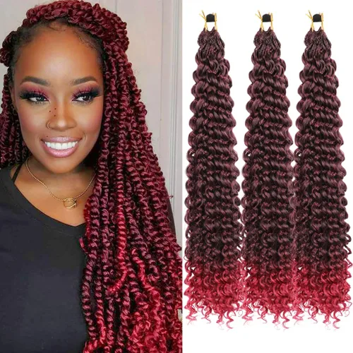 Vista 29 de 3 trenzas de ganchillo Passion Twist, cabello sintético preseparado para trenzar de 14 pulgadas, 3 paquetes de cabello trenzado pretrenzado