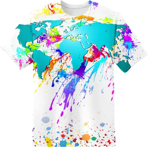 Vista 18 de Camiseta de manga corta con estampado 3D para niños y niñas de 6 a 16 años Bcm45-blanco