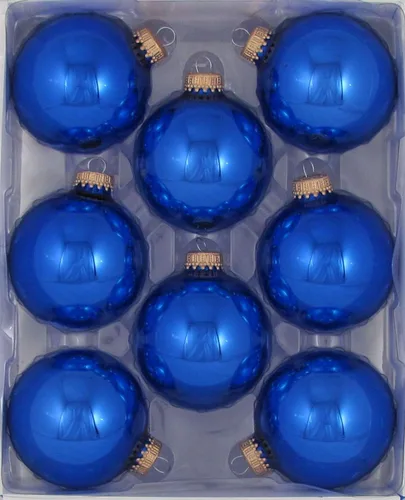 Vista 9 de Christmas By Krebs Adornos de bola de Navidad de vidrio sin costuras de diseñador hechos en EE.UU., 2 5/8" (67mm), 8 piezas