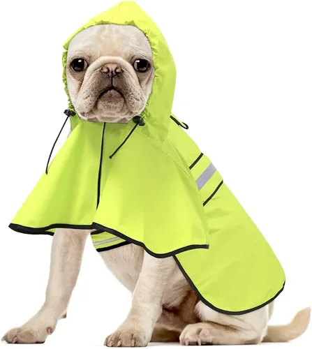Vista 19 de Impermeables Reflectantes Impermeables para Perros - Chaqueta de Lluvia Ajustable para Cachorros, Chubasqueros Ligeros con Capucha para Perros