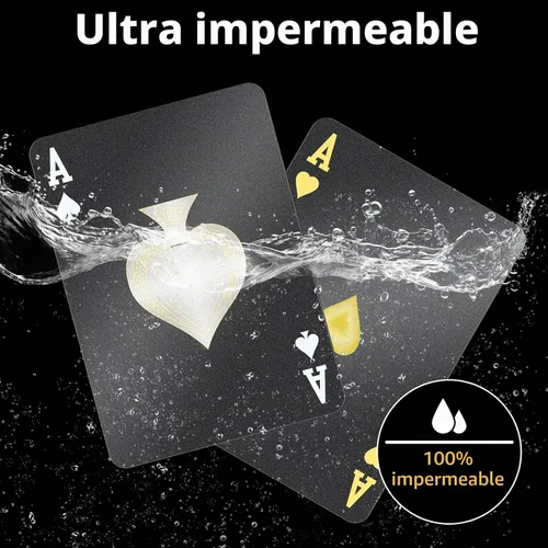 Vista 2 de BIERDORF Cartas de juego impermeables - Duraderas cartas de plástico geniales - Cartas de póquer profesionales de índice estándar - Juegos temáticos
