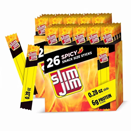 Vista 8 de Slim Jim Palitos de carne seca ahumada, sabor picante, 0.28 onzas, 26