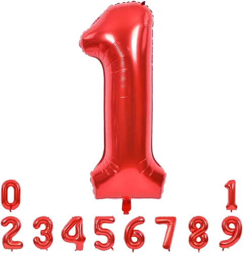 Vista 47 de Toniful - Globos de helio grandes de números del 0 al 9 de 40 pulgadas, color negro, globos digitales de número 0, globos de papel de aluminio