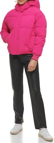 Vista 4 de Levi's Chaqueta acolchada con cintura ceñida para mujer Berry con capucha