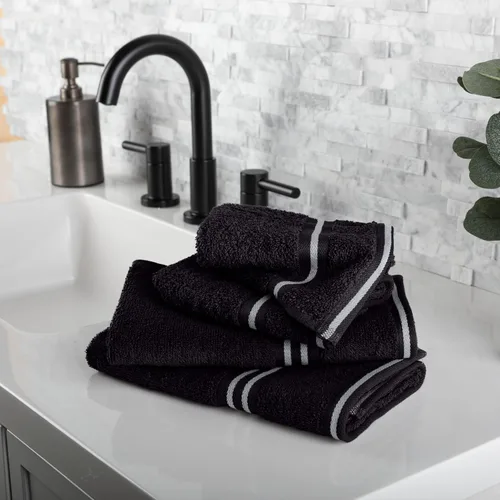 Vista 2 de Lavish Home Juego de toallas de baño de 8 piezas, 575 GSM, 100% algodón, esenciales de baño con 2 toallas de baño, 2 paños de mano, 2 paños