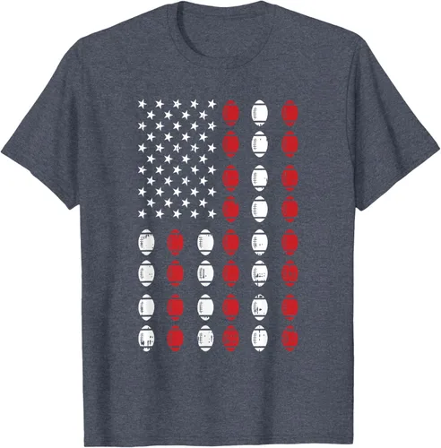 Vista 57 de Camiseta patriótica de jugador atleta del 4 de julio de fútbol americano, Negro