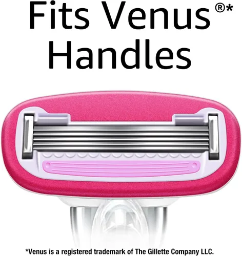 Vista 4 de Amazon Basics - Maquinilla de afeitar manual de cinco hojas para mujer, se adapta a las asas Amazon Basics y Venus, incluye 1 asa FITS, 12 cartuchos