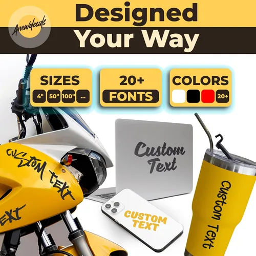 Vista 3 de Calcomanía de vinilo personalizada, diseño personalizado con tu propio nombre, duradero, resistente a la intemperie, ventana de coche, barco