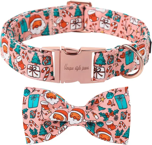 Vista 28 de Unique style paws - Collar de otoño para perros con lazo, collar para cachorros, regalo para mascotas, collar ajustable para perro, collares