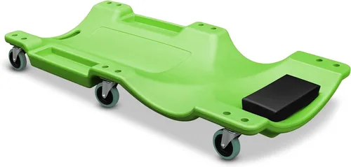 Vista 13 de Auto Dynasty Tablilla rodante de 40 pulgadas para reparación mecánica automotriz en el garaje, de perfil bajo, con luz LED y reposacabezas Negro