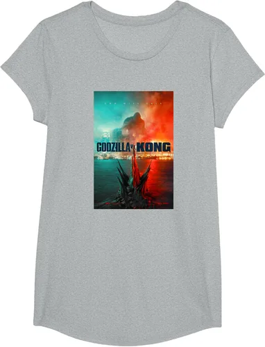 Vista 48 de Godzilla vs Kong - Camiseta oficial con póster, Negro