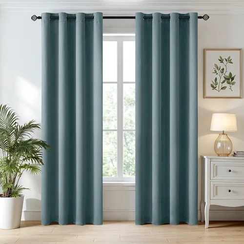 Vista 35 de MIULEE Cortinas opacas para dormitorio o sala de estar, juego de 2 paneles de cortina para ventana con aislamiento térmico y bloqueo de luz