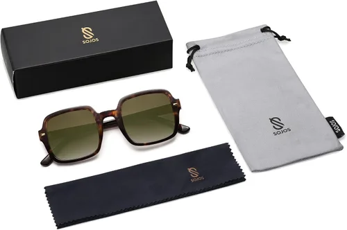 Vista 5 de SOJOS Retro Square Polarized Sunglasses for Women Men Classic Vintage Sunnies SJ2226