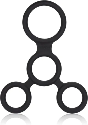 Vista 5 de CalExotics Esparcidor completo de silicona con diseño de 4 anillas, potenciador de erección, (12757_negro)