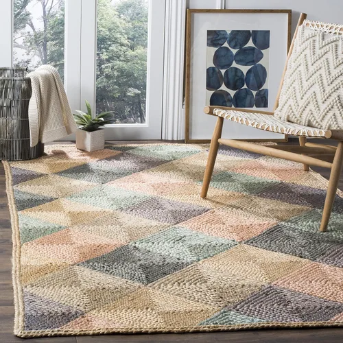 Vista 6 de SAFAVIEH Natural Fiber Collection NF872A - Alfombra de pasillo de 2 pies 6 pulgadas x 8 pies, natural y multicolor, hecha a mano, ideal para zonas