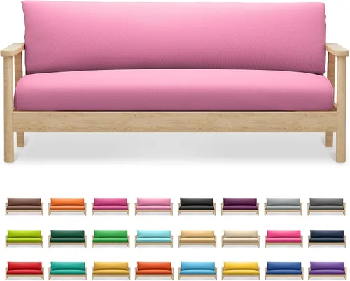 Vista 15 de MoNiBloom Funda para futón de tamaño matrimonial, funda elástica sin brazos, funda para sofá sin brazos, protector de muebles, fundas de cojín Trigo
