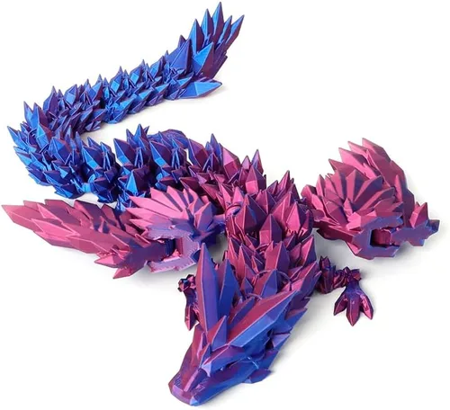 Vista 9 de Dragón Impreso en 3D - Dragón Volador de 18 Pulgadas con Alas, Juguete Fidget de Cristal Articulado XL con Alas, Decoración del Hogar, Regalo