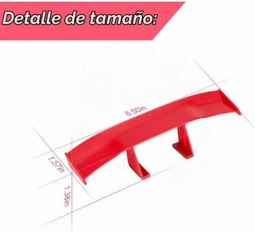 Vista 2 de 3 Pack 6.7 Inch Carbon Fiber Texture Mini Spoiler Wings, Red