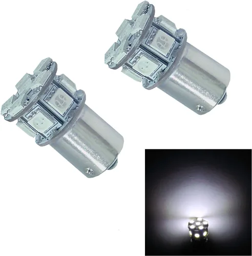 Vista 12 de PA 2 bombillas LED azules 13SMD 1156 para señal de giro, marcador lateral
