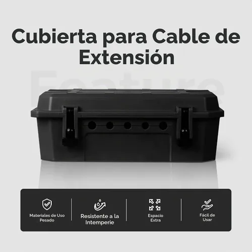 Vista 4 de WELKIN Caja Eléctrica Resistente para Exteriores (15.3 * 8.9 * 5.4 pulgadas), Cubierta de Cable de Extensión Impermeable Resistente a la Intemperie