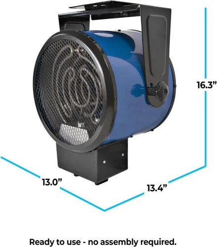 Vista 7 de Comfort Zone Garaje industrial eléctrico de 5,300 W, 240 V montado en el techo, calentador de espacio utilitario, NEMA 6-30R, cuerpo de acero