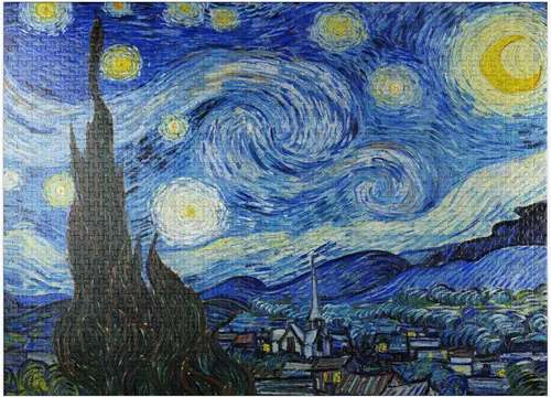 Vista 8 de MyPuzzle The Starry Night 1889 por Vincent Van Gogh - Rompecabezas de 100 piezas para adultos
