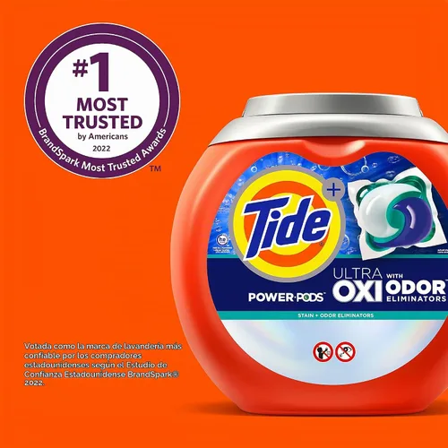Vista 6 de Tide Ultra OXI Power PODS con eliminadores de olores, 48 unidades, para suciedad visible e invisible