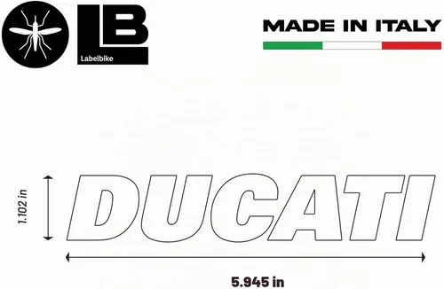 Vista 2 de labelbike - Kit de 2 pegatinas de letras para tanque de motocicleta compatible con Ducati Racing - Color negro
