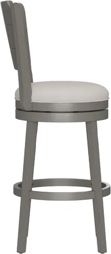 Vista 12 de Hillsdale Clarion Taburete giratorio de madera con altura de barra, gris envejecido