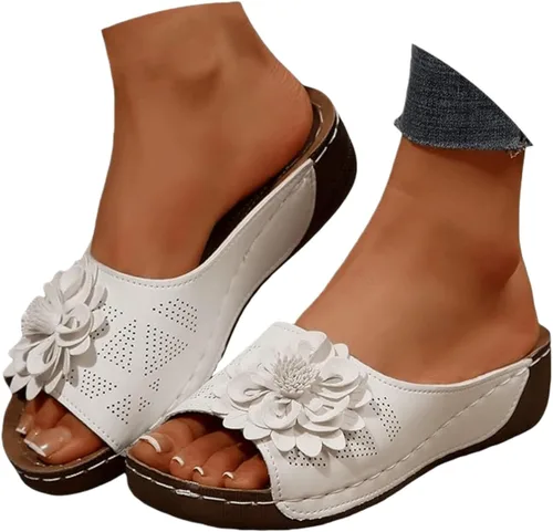Vista 10 de Sandalias ortopédicas para mujer, con soporte de arco, sandalias de verano elegantes, pantuflas ortopédicas, cómodas, zapatos para caminar