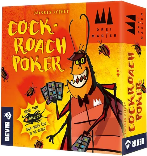 Vista 4 de Devir - Juego de cartas de póquer de cucarachas, juego de fiesta de fanfarrones y deducción social, juego de cartas familiar rápido por Jacques