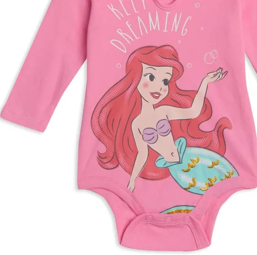 Vista 8 de Disney Princess Ariel Cenicienta Princesa Belle - Body de peluche para niñas recién nacidas a bebés