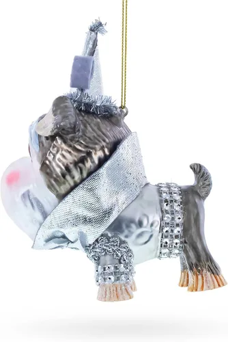 Vista 3 de Encantador adorno de Navidad de vidrio soplado Schnauzer miniatura