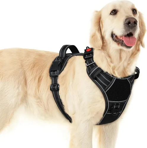 Vista 26 de Eagloo Arnés para perro de tamaño pequeño, fácil de llevar con 3 hebillas, arnés ajustable sin tirones para mascotas con sistema MOLLE, chaleco