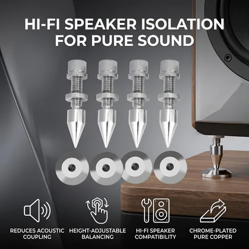 Vista 2 de 4 piezas de altavoz Spike Isolation Spikes Stand Foot HiFi Speaker a prueba de golpes almohadillas de base de cono para marco de altavoz