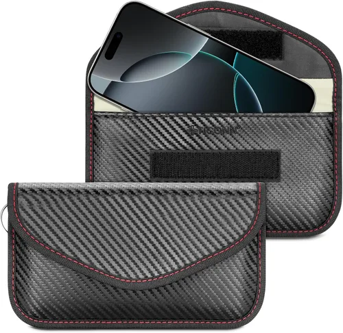 Vista 26 de TICONN 2PK Faraday - Bolsa para llavero de coche, bolsa de bloqueo RFID NFC Beige