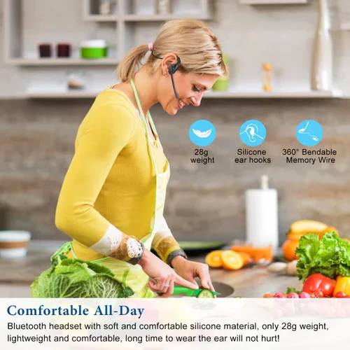 Vista 4 de BANIGIPA G2 Cyan - Auriculares inalámbricos Bluetooth con micrófono con cancelación de ruido, 270 giratorios, cómodos, batería de larga duración