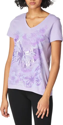 Vista 2 de Hanes - Camiseta de manga corta con cuello en V para mujer